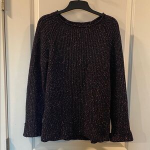 Navy with Pink Cozy Knit Sweater, Women’s Medium